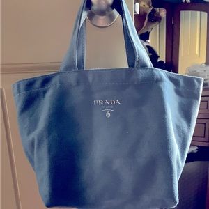 Sky Blue Canvas Prada Toiletries bag